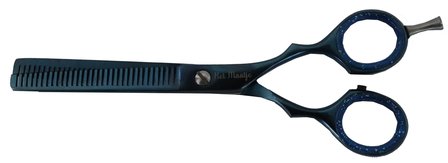 Dubbelzijdige effileerschaar (blauw) - 15 cm. (6 inch) - Het Maatje