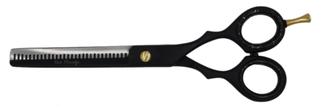 Dubbelzijdige effileerschaar (zwart, inclusief etui) - 15 cm. (6 inch) - Het Maatje