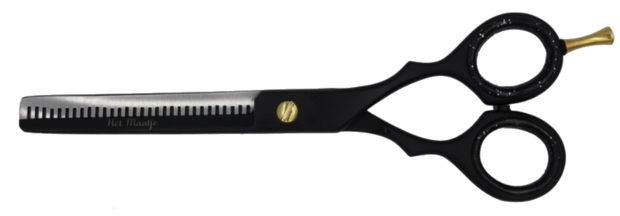 Dubbelzijdige effileerschaar (zwart, inclusief etui) - 15 cm. (6 inch) - Het Maatje