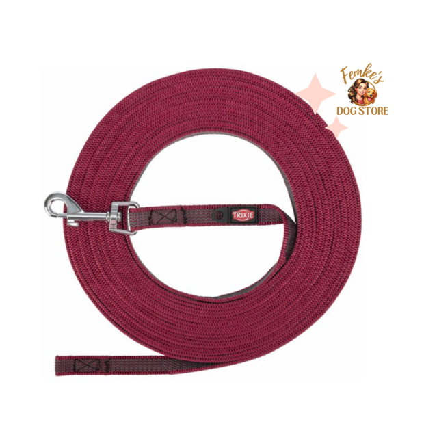 Trixie - Lange lijn met rubber Sangria