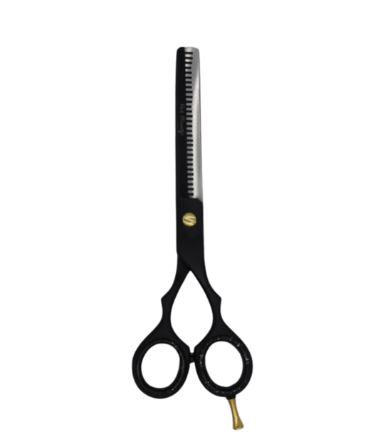 Enkelzijdige effileerschaar (zwart, inclusief etui) - Het Maatje - 15 cm (6 inch)