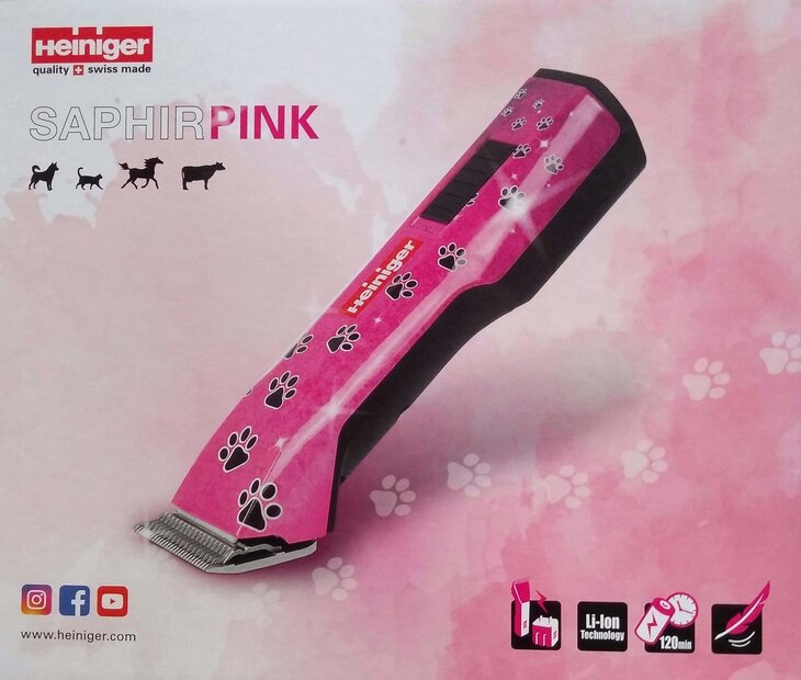 Heiniger Saphir Pink - accu-tondeuse (incl. 2e accu) - incl. 1,5 mm scheerkop 