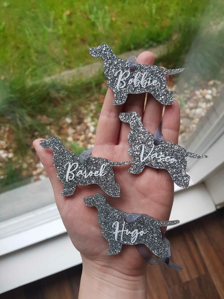 Kersthanger - Franse Bulldog zilver