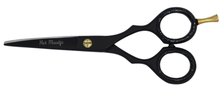 Gebogen schaar (mat zwart, inclusief etui) - 13 cm. - Het Maatje