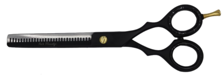 Dubbelzijdige effileerschaar (zwart, inclusief etui) - 15 cm. (6 inch) - Het Maatje