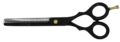 Enkelzijdige effileerschaar (zwart, inclusief etui) - 15 cm. (6 inch) - Het Maatje